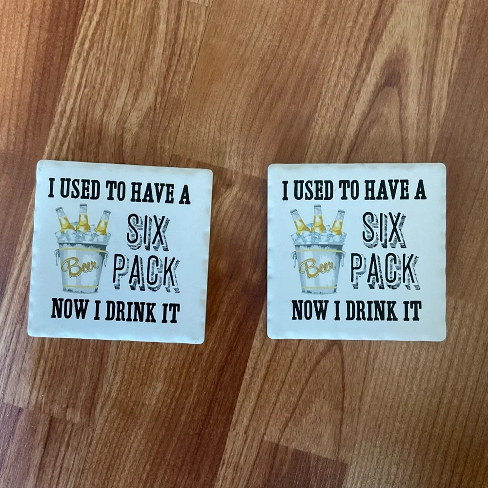 4/$15 Two Funny humorous coasters